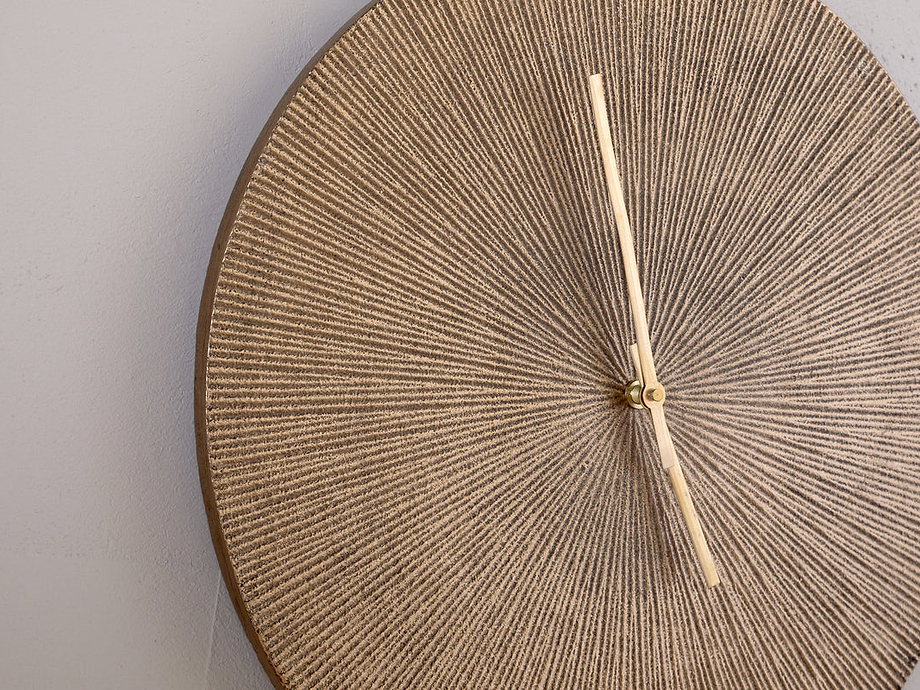 Zuwena Etched Wall Clock - Antique Brass