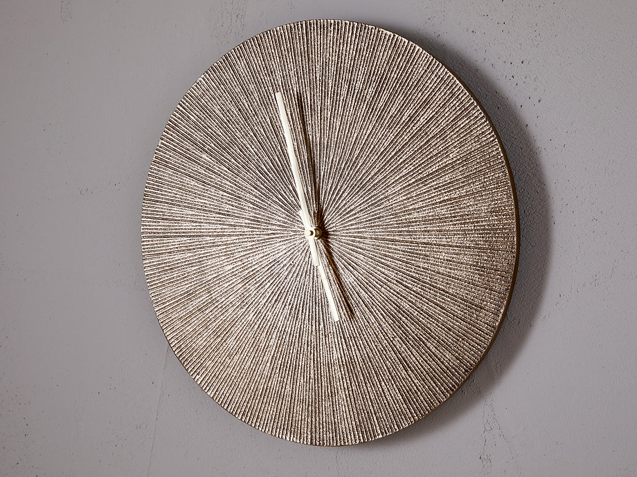 Zuwena Etched Wall Clock - Antique Brass