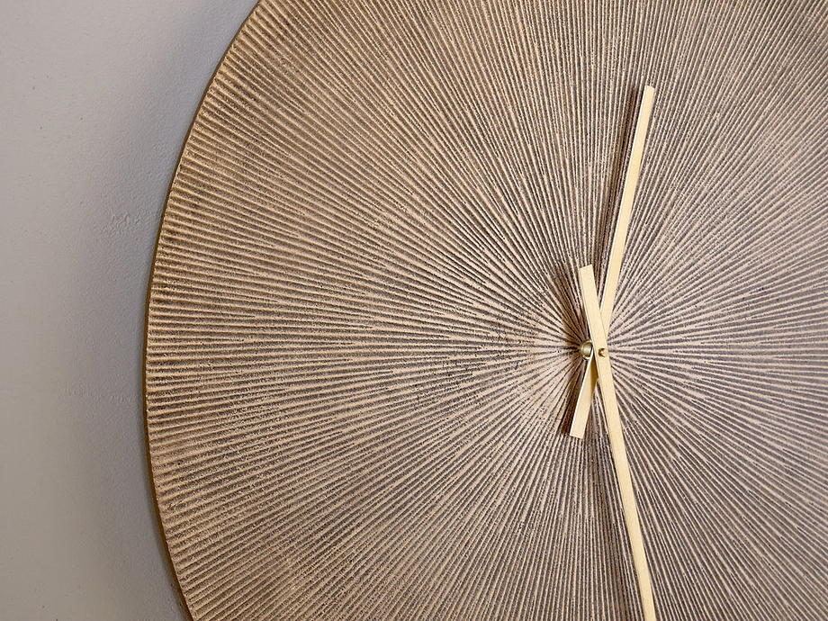 Zuwena Etched Wall Clock - Antique Brass