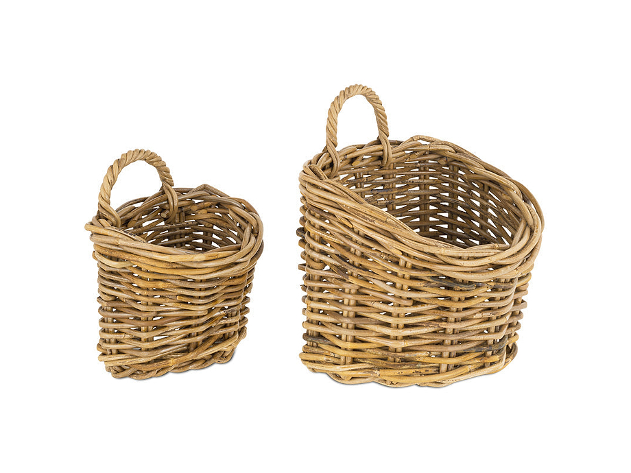 Zawar Rattan Hanging Baskets - Natural (Set of 2)