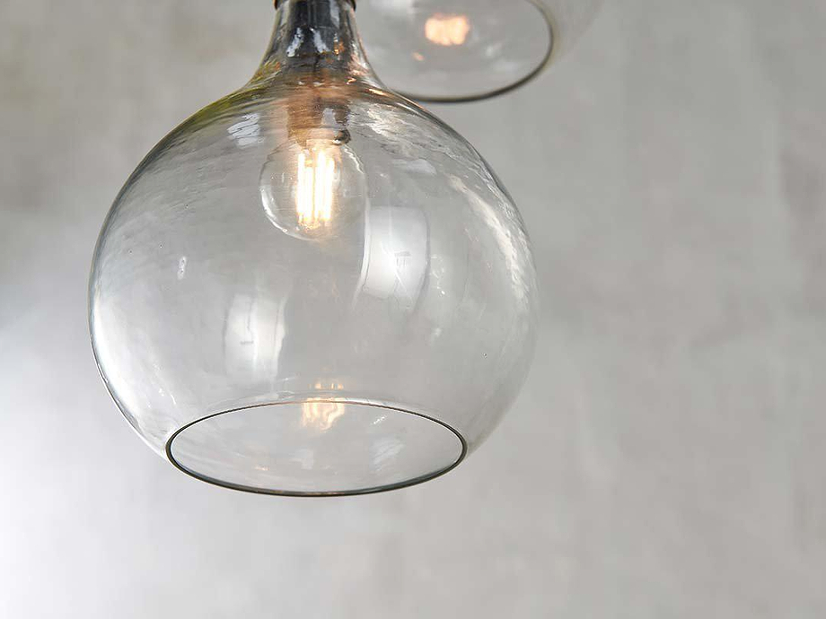 Ziva Recycled Glass Cluster Pendant - Clear