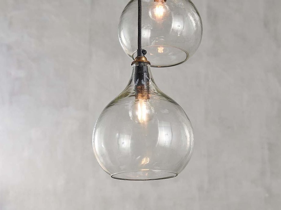 Ziva Recycled Glass Cluster Pendant - Clear