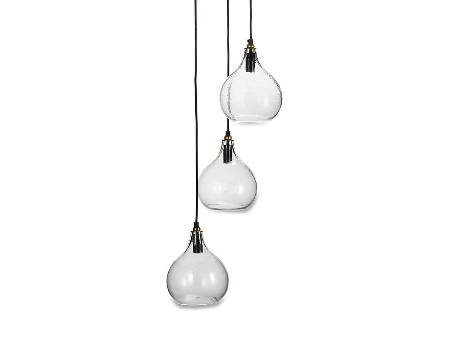 Ziva Recycled Glass Cluster Pendant - Clear