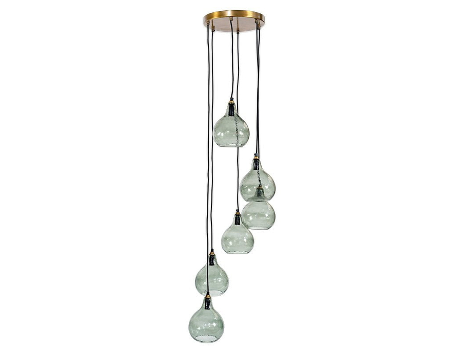 Ziva Statement Recycled Glass Cluster Pendant - Green Smoke