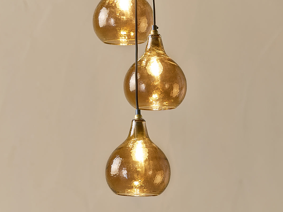 Ziva Statement Recycled Glass Cluster Pendant - Light Smoke Brown