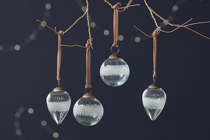 nkuku CHRISTMAS DECORATIONS Anara Etched Bauble - (Set of 4)