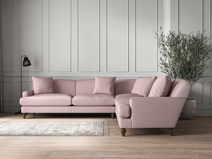 Nkuku MAKE TO ORDER Deni Grand Corner Sofa - Recycled Cotton Lavender