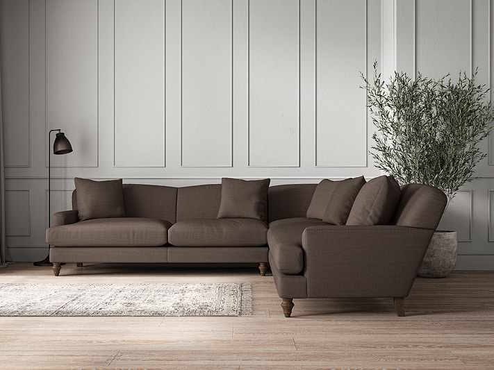 Nkuku MAKE TO ORDER Deni Grand Corner Sofa - Recycled Cotton Mocha