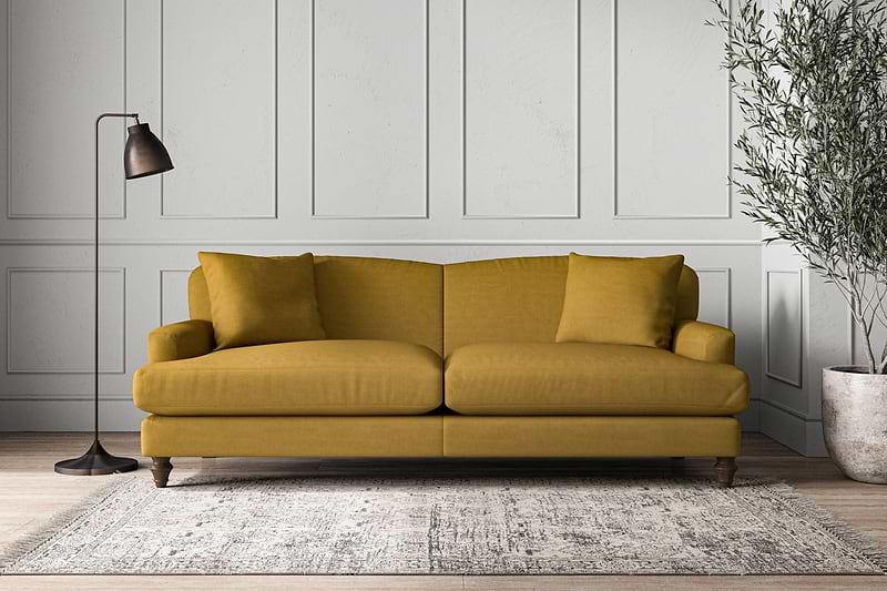 Nkuku MAKE TO ORDER Deni Grand Sofa - Recycled Cotton Ochre