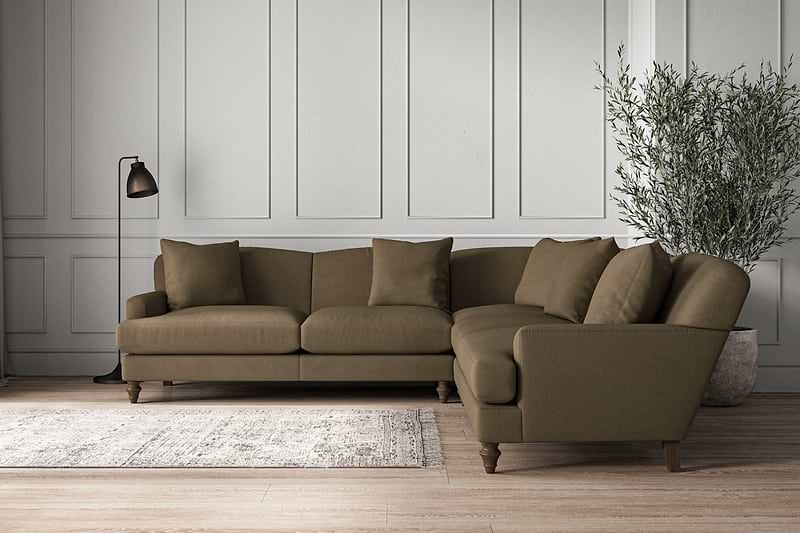 Nkuku MAKE TO ORDER Deni Large Corner Sofa - Brera Linen Chesnut