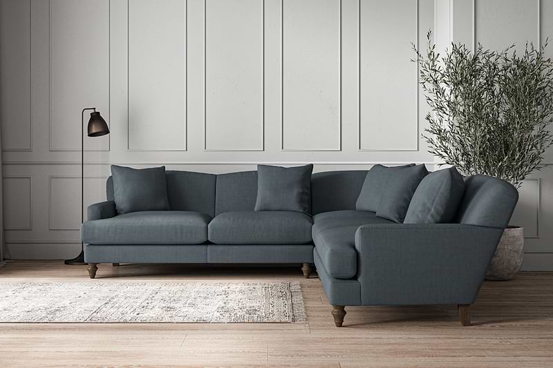 Nkuku MAKE TO ORDER Deni Large Corner Sofa - Brera Linen Dusk