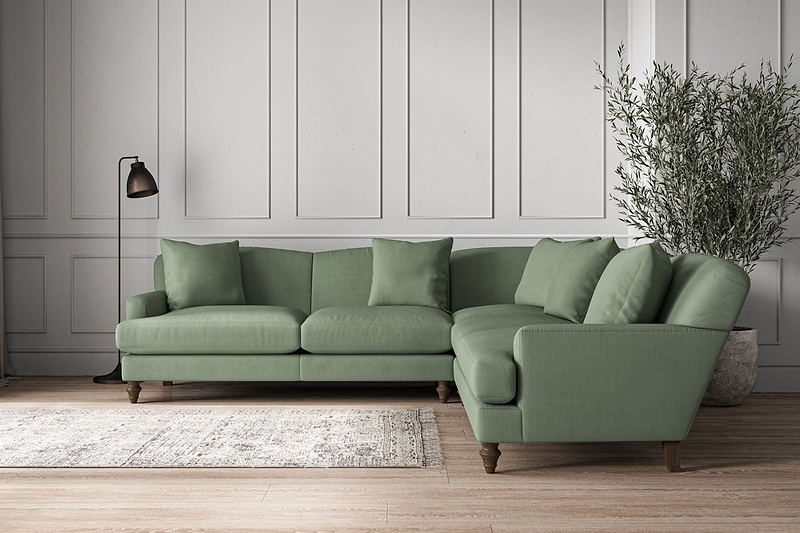 Nkuku MAKE TO ORDER Deni Large Corner Sofa - Brera Linen Jade