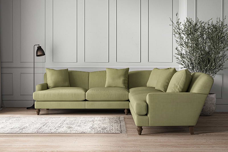 Nkuku MAKE TO ORDER Deni Large Corner Sofa - Brera Linen Sage