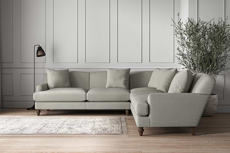 Nkuku MAKE TO ORDER Deni Large Corner Sofa - Brera Linen Smoke