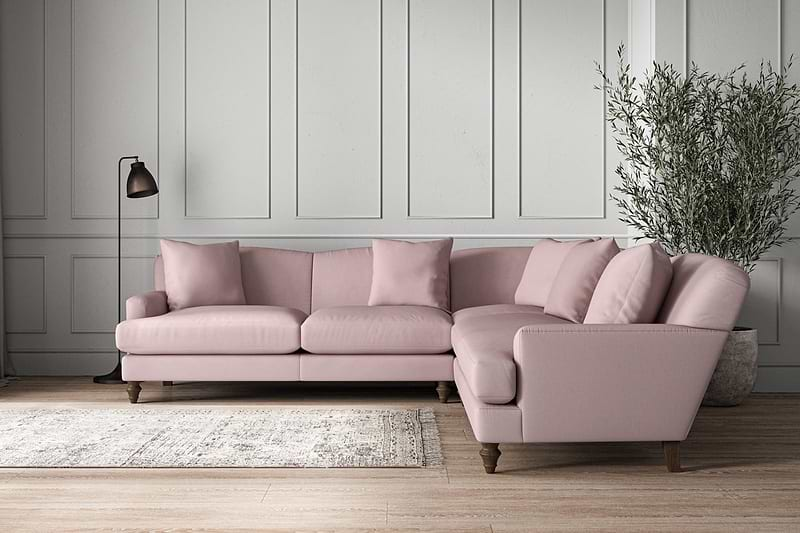 Nkuku MAKE TO ORDER Deni Large Corner Sofa - Recycled Cotton Lavender