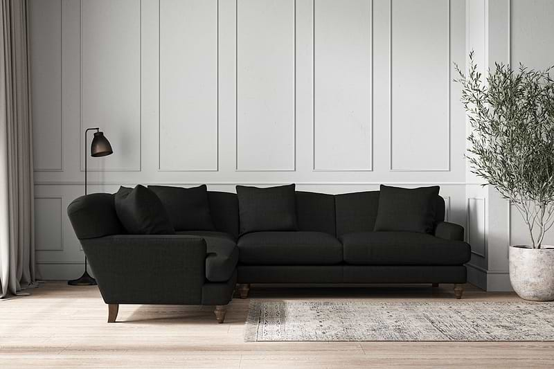 Nkuku MAKE TO ORDER Deni Large Left Hand Corner Sofa - Brera Linen Charcoal