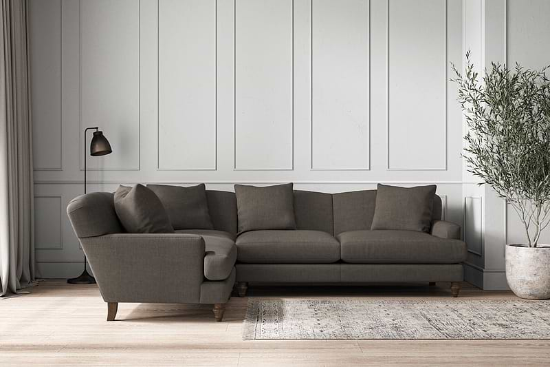 Nkuku MAKE TO ORDER Deni Large Left Hand Corner Sofa - Brera Linen Granite