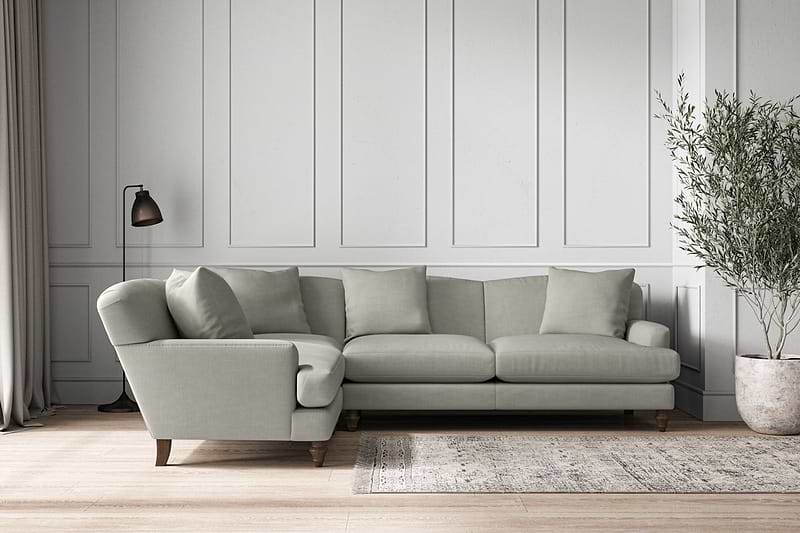 Nkuku MAKE TO ORDER Deni Large Left Hand Corner Sofa - Brera Linen Smoke