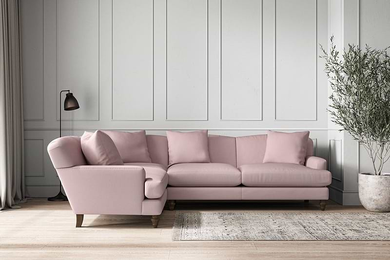 Nkuku MAKE TO ORDER Deni Large Left Hand Corner Sofa - Recycled Cotton Lavender