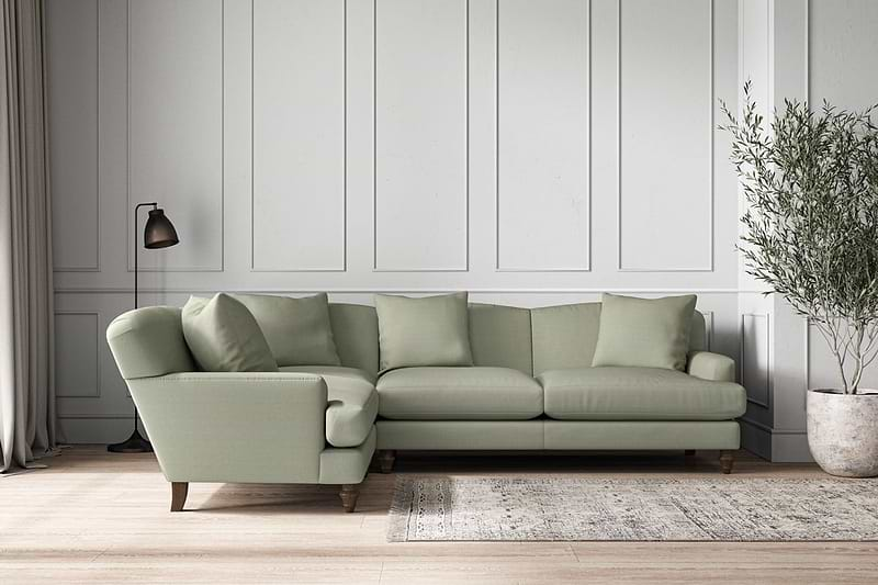 Nkuku MAKE TO ORDER Deni Large Left Hand Corner Sofa - Recycled Cotton Seaspray