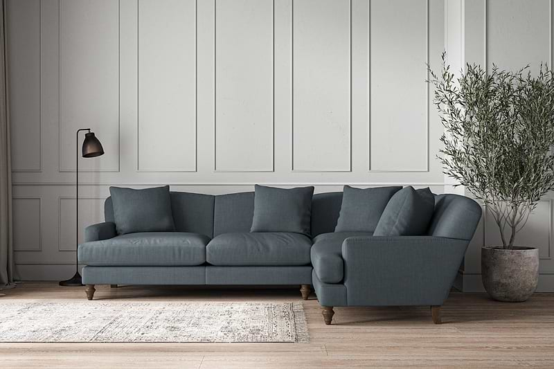 Nkuku MAKE TO ORDER Deni Large Right Hand Corner Sofa - Brera Linen Dusk