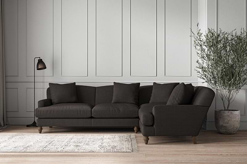 Nkuku MAKE TO ORDER Deni Large Right Hand Corner Sofa - Brera Linen Espresso