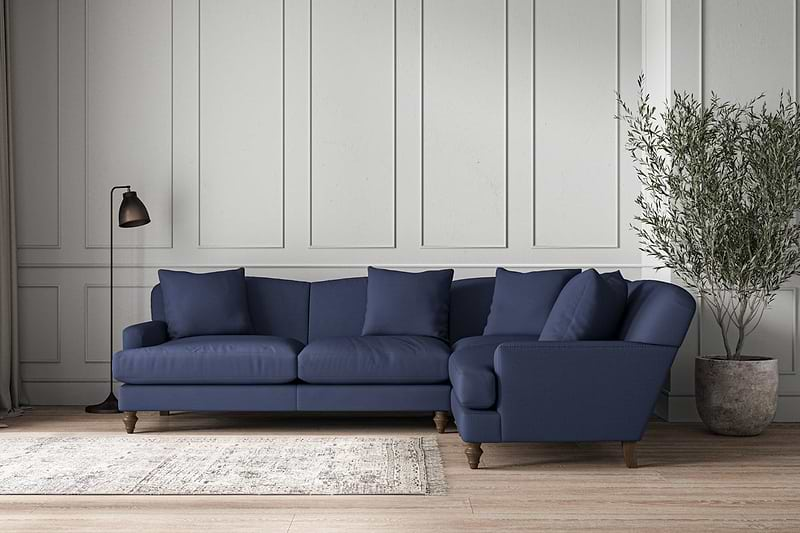 Nkuku MAKE TO ORDER Deni Large Right Hand Corner Sofa - Recycled Cotton Navy