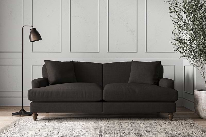 Nkuku MAKE TO ORDER Deni Large Sofa - Brera Linen Espresso