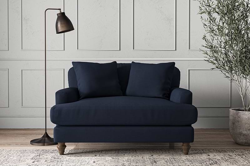 Nkuku MAKE TO ORDER Deni Love Seat - Brera Linen Indigo