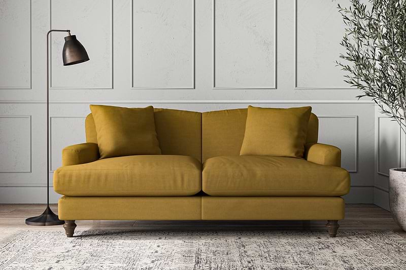 Nkuku MAKE TO ORDER Deni Medium Sofa - Recycled Cotton Ochre