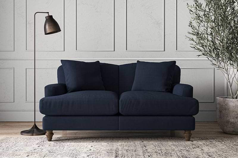 Nkuku MAKE TO ORDER Deni Small Sofa - Brera Linen Indigo