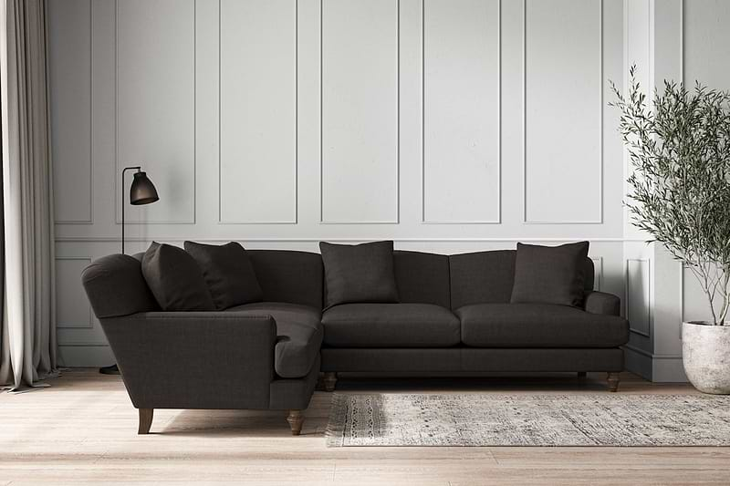 Nkuku MAKE TO ORDER Deni Super Grand Left Hand Corner Sofa - Brera Linen Espresso