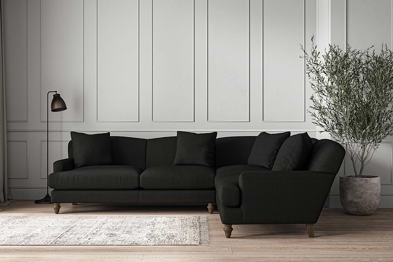 Nkuku MAKE TO ORDER Deni Super Grand Right Hand Corner Sofa - Brera Linen Charcoal