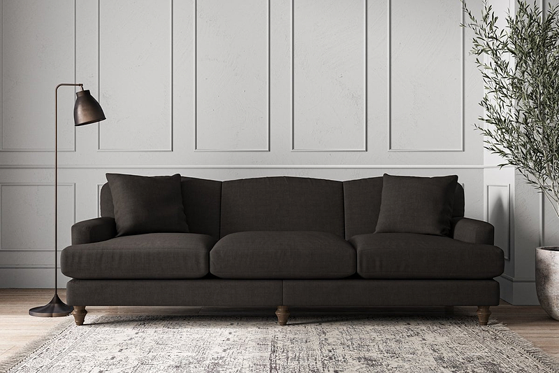 Nkuku MAKE TO ORDER Deni Super Grand Sofa - Brera Linen Espresso