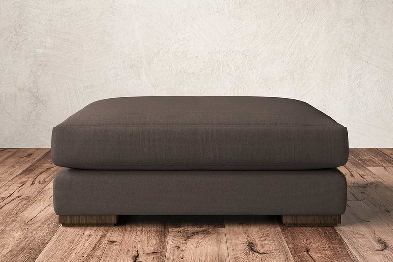 Nkuku MAKE TO ORDER Guddu Grand Footstool - Recycled Cotton Mocha