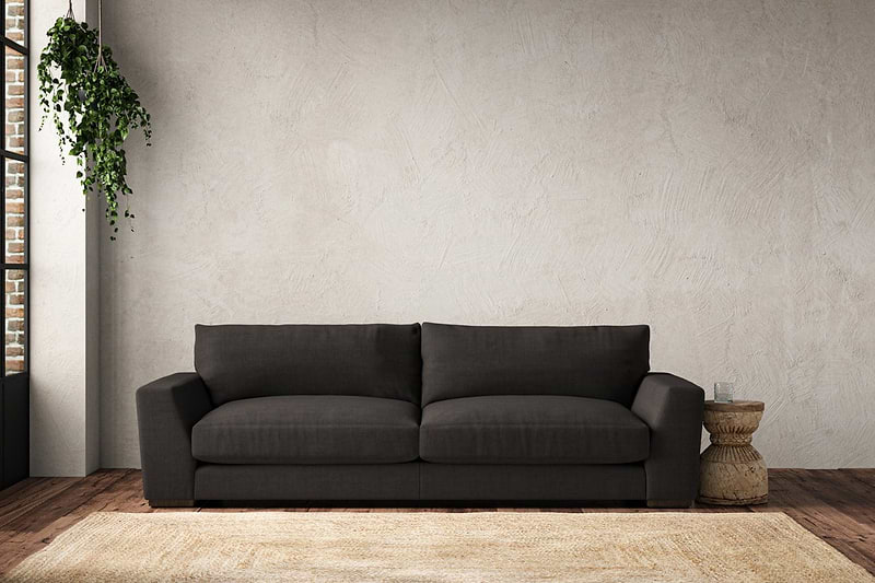 nkuku MAKE TO ORDER Guddu Grand Sofa - Brera Linen Espresso