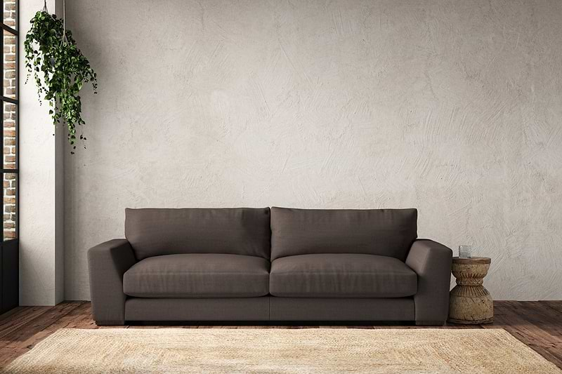 Nkuku MAKE TO ORDER Guddu Grand Sofa - Recycled Cotton Mocha