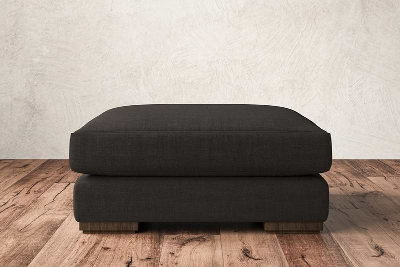 Guddu Large Footstool - Brera Linen Espresso