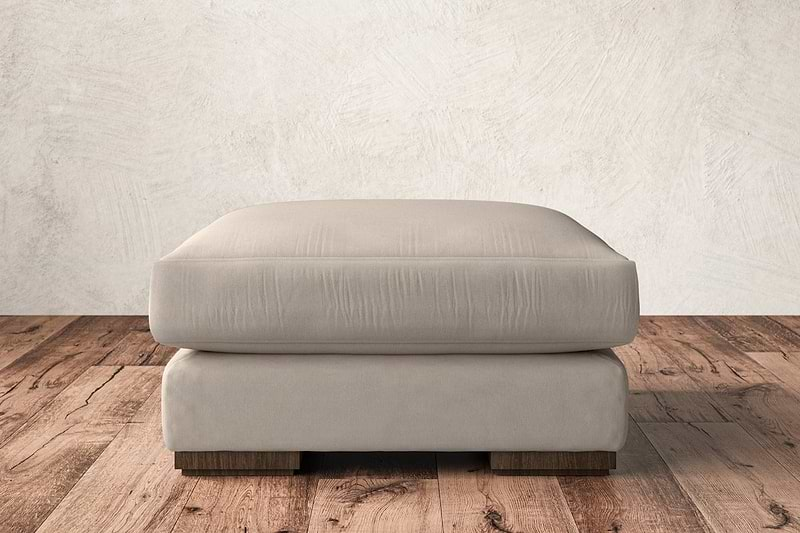 Nkuku MAKE TO ORDER Guddu Medium Footstool - Recycled Cotton Natural