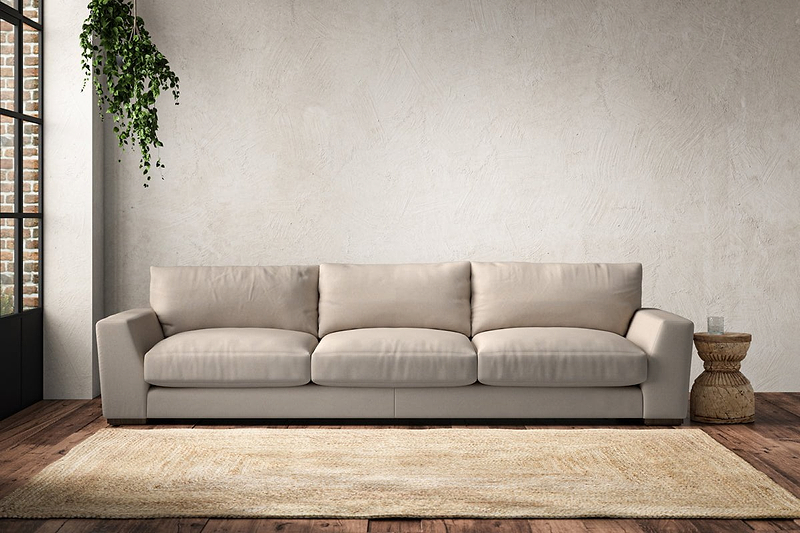 Nkuku MAKE TO ORDER Guddu Super Grand Sofa - Recycled Cotton Natural