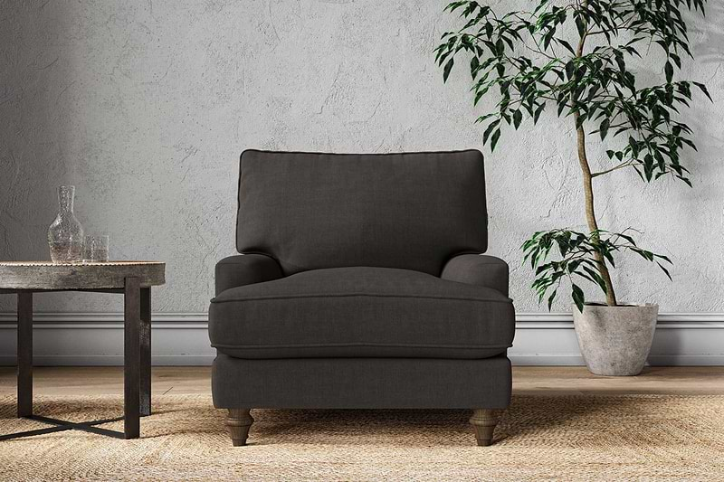 Nkuku MAKE TO ORDER Marri Armchair - Brera Linen Espresso