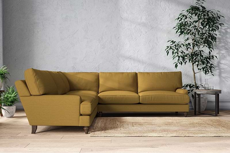 Nkuku MAKE TO ORDER Marri Grand Corner Sofa - Recycled Cotton Ochre