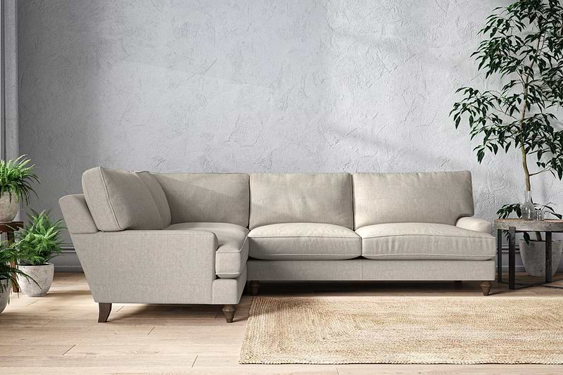 Nkuku MAKE TO ORDER Marri Grand Left Hand Corner Sofa - Brera Linen Natural