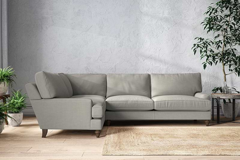 Nkuku MAKE TO ORDER Marri Grand Left Hand Corner Sofa - Brera Linen Smoke