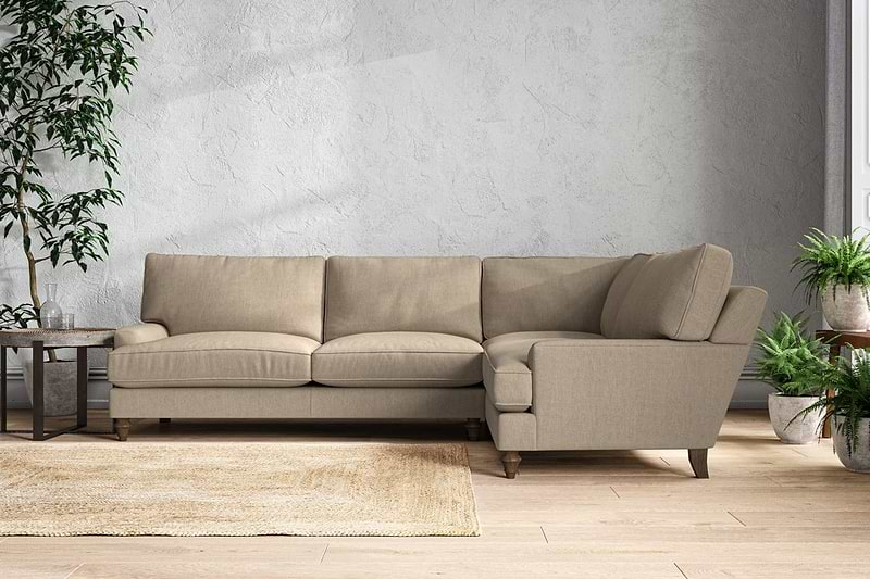 Nkuku MAKE TO ORDER Marri Grand Right Hand Corner Sofa - Brera Linen Pebble