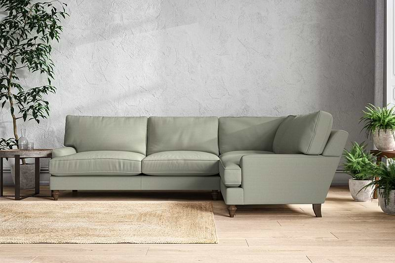 Nkuku MAKE TO ORDER Marri Grand Right Hand Corner Sofa - Recycled Cotton Seaspray