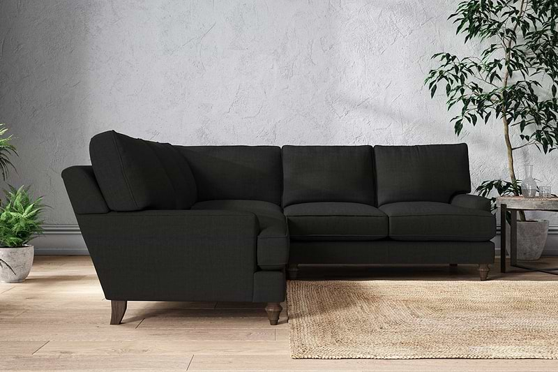 Nkuku MAKE TO ORDER Marri Large Corner Sofa - Brera Linen Charcoal