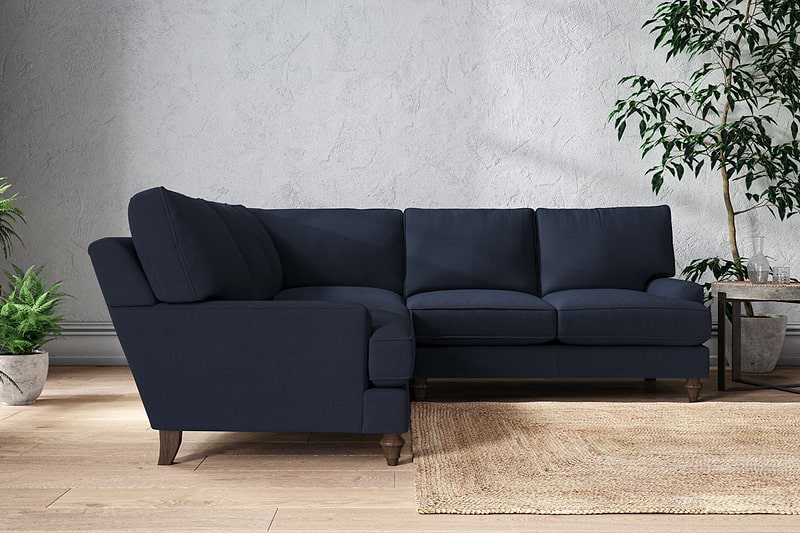 Nkuku MAKE TO ORDER Marri Large Corner Sofa - Brera Linen Indigo