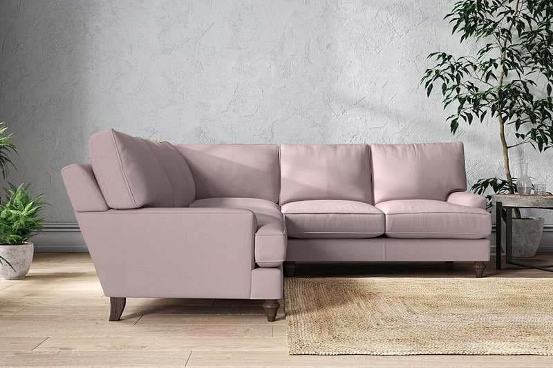 Nkuku MAKE TO ORDER Marri Large Corner Sofa - Recycled Cotton Lavender