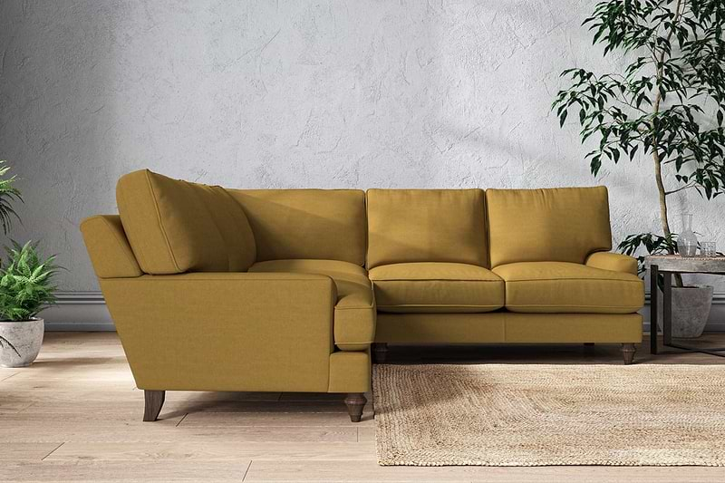 Nkuku MAKE TO ORDER Marri Large Corner Sofa - Recycled Cotton Ochre